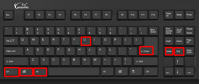 Ctrl + Alt + End